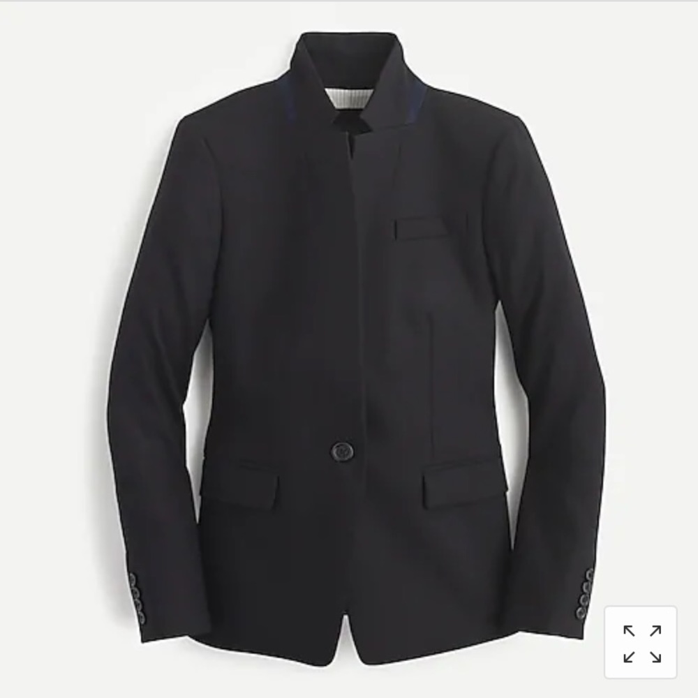 J.Crew Regent Blazer, wool flannel, black, size 4